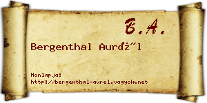 Bergenthal Aurél névjegykártya